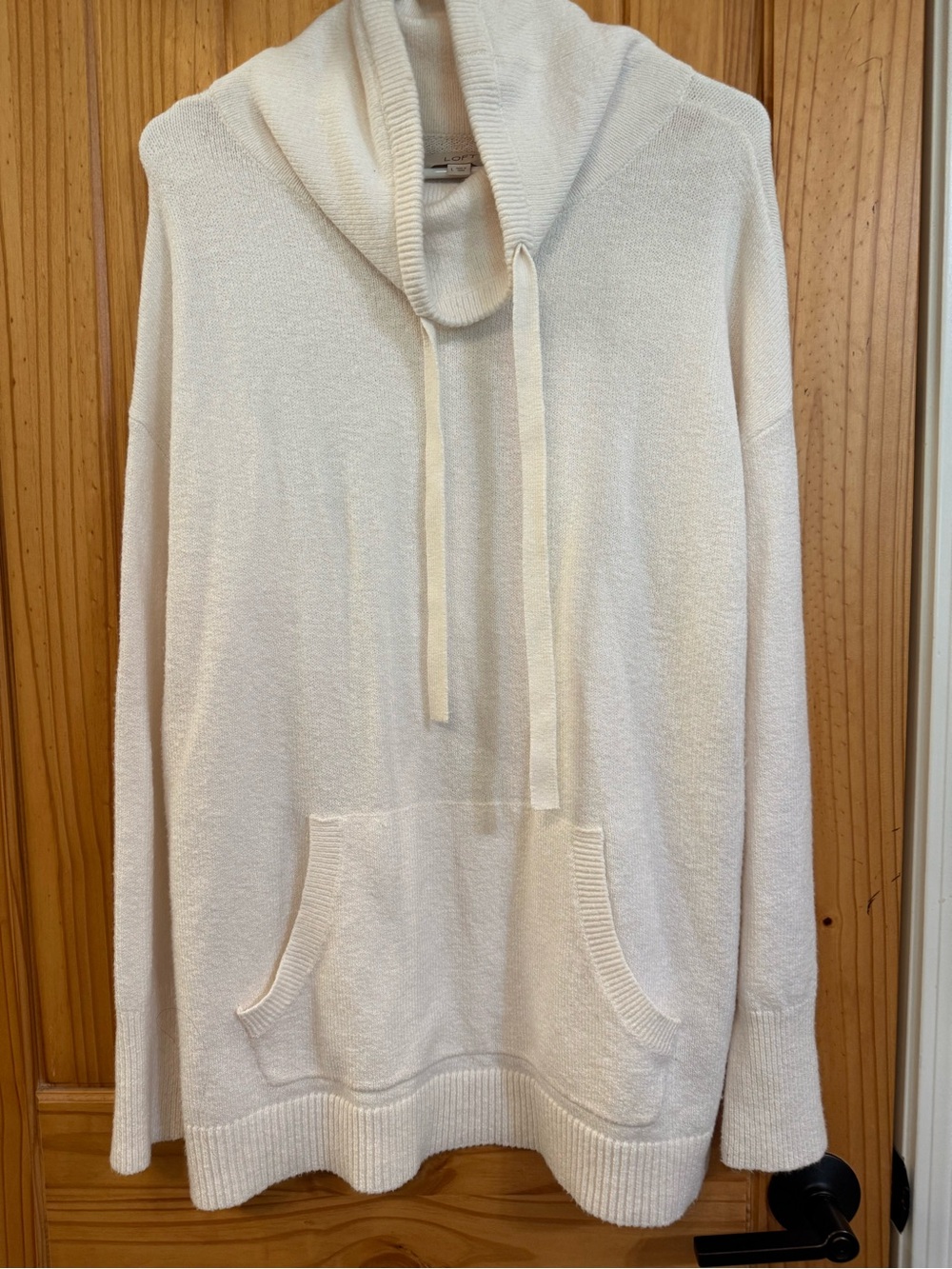 LOFT Cream Draw String Sweater